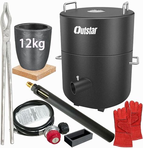 Outstar Melting Furnace Kit,12KG Propane Melting Furnace Upgraded Safer Smelter Furnace Smelting Gold Silver Copper Aluminum Metal Recycle for Jewelry Making and Metal Casting in Kuwait