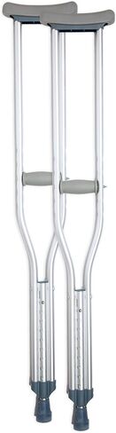 BodyMed Aluminum Crutches, Adult, Tall, 5' 10"–6' 6" – Pair of Lightweight, Height Adjustable Crutches – Includes Padded Underarm Cushions, Hand Grips, & Rubber Tips – Max. Weight Capacity 300 lb. in Kuwait