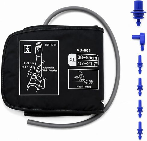 ELERA Extra Large Blood Pressure Cuff (9"-20.5" | 22-52cm) - XL Replacement BP Cuff for Big Arms, Compatible with Omron BP Monitors, Adult Cuff Only - 4 Connectors in Kuwait