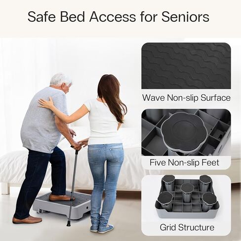 StrongTek One Step Stool for Adults and Elderly, Plastic Stair Riser with Non-Slip Surface and Feet, Portable for Shower, Bathtub, Car, Outdoor, Mobility Step Platform 400 lbs Capacity in Kuwait