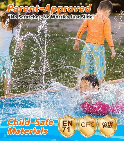 Spring Water Slip and Water Slide for Kids Backyard, 22ft*3 Racing Lanes Slip Water Slides with Sprinkler for Age 5-8 8-12, Summer Outdoor Water Toy with 3 Inflatable Bodyboards in Saudi Arabia