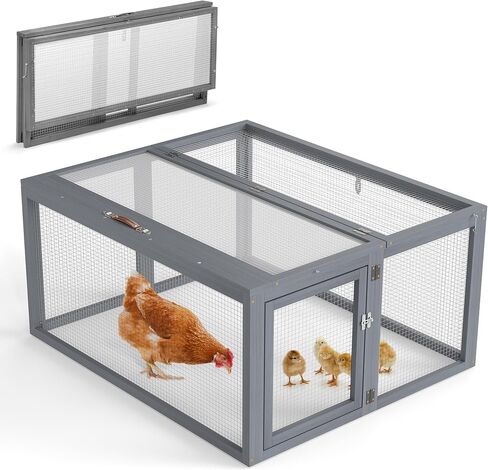 COZIWOW Chicken Coop Run Rabbit Hutch Portable Chicken Cage Pens, Gray in Saudi Arabia