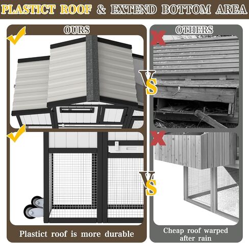 PetsCosset Portable Chicken Coop on Wheels, 2-Story Outdoor Hen House & Run in Saudi Arabia