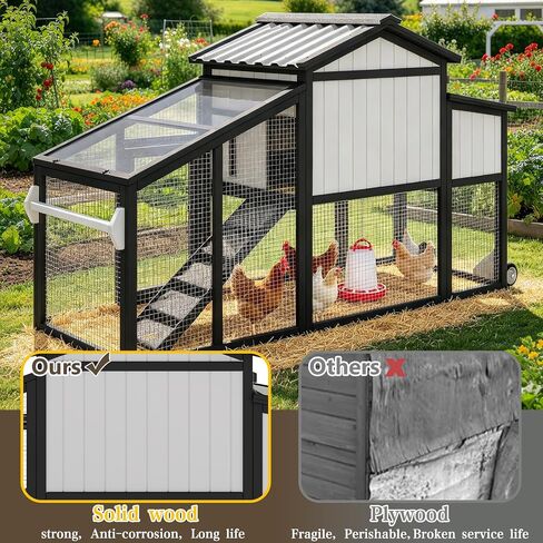 PetsCosset Portable Chicken Coop on Wheels, 2-Story Outdoor Hen House & Run in Saudi Arabia