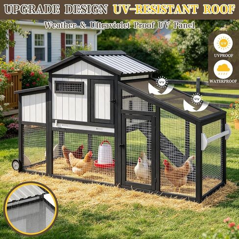 PetsCosset Portable Chicken Coop on Wheels, 2-Story Outdoor Hen House & Run in Saudi Arabia