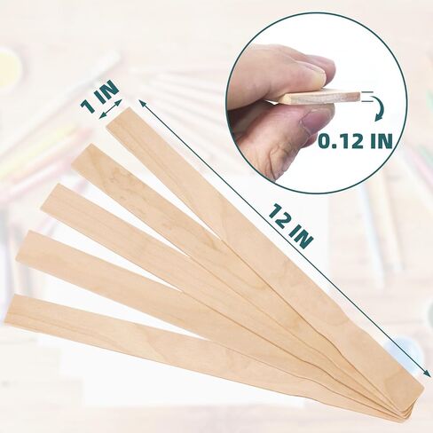WISYOK 15 Pack 12 Inch Paint Stir Sticks, Wooden in Kuwait