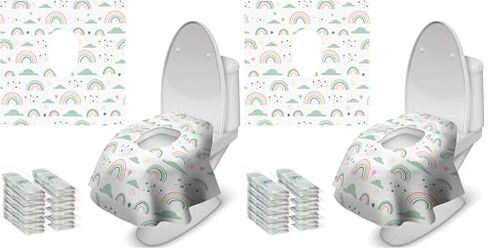 Toilet Seat Covers Disposable, 20 Pcs Extra Large Waterproof Toilet Cover for Toddlers & Adults, Portable Individually Wrapped Travel Essential for Kids Potty Training, Public Restroom, Airplane, Trip in Kuwait