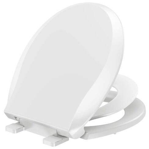YASFEL Toilet Seat with Toddler Toilet Seat Built in, Potty Training Toilet Seat for Toddlers, Kids & Adults White Plastic Toilet Seats Standard Round Slow Close with Magnets(White, 16.5") in Kuwait