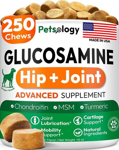 Glucosamine for Dogs - 250 Chews with Chondroitin, Hip and Joint Supplement in Saudi Arabia