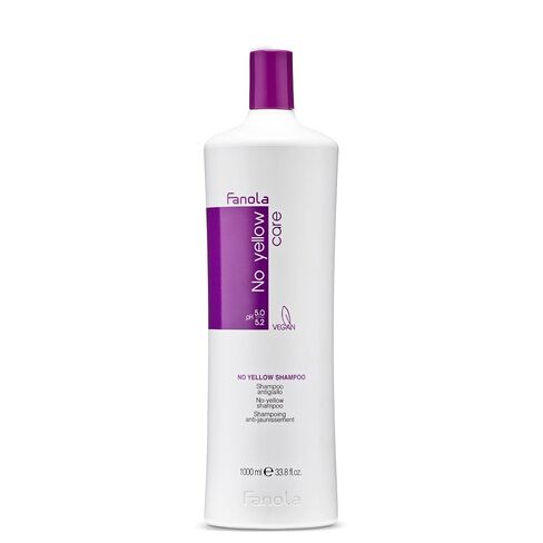 Fanola No Yellow Shampoo 11.8 oz - Color Depositing Purple Shampoo for Blonde, Silver, Gray, and Highlighted Hair - Anti Brass Shampoo Toner to Remove Yellow Tones & Brassiness from Bleached Hair in Kuwait