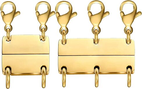 Dailyacc Layering Magnetic Necklace Clasp,18 K Gold and Silver Separator for Stackable Necklaces in Saudi Arabia
