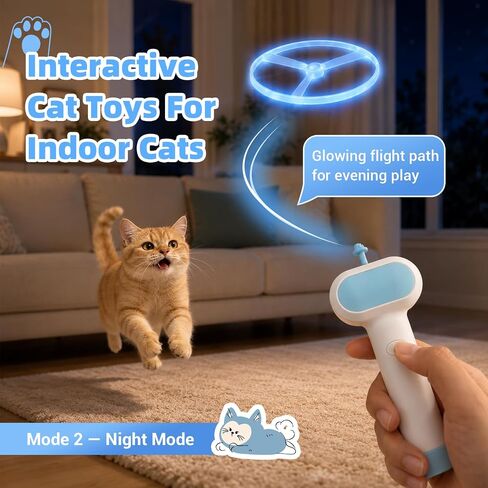 Cat Fetch Toy with Flying Disc Launcher, Rechargeable & Large-capacity in Saudi Arabia