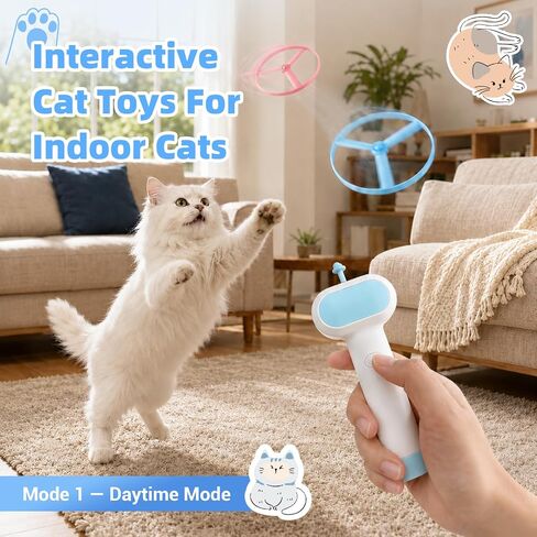 Cat Fetch Toy with Flying Disc Launcher, Rechargeable & Large-capacity in Saudi Arabia