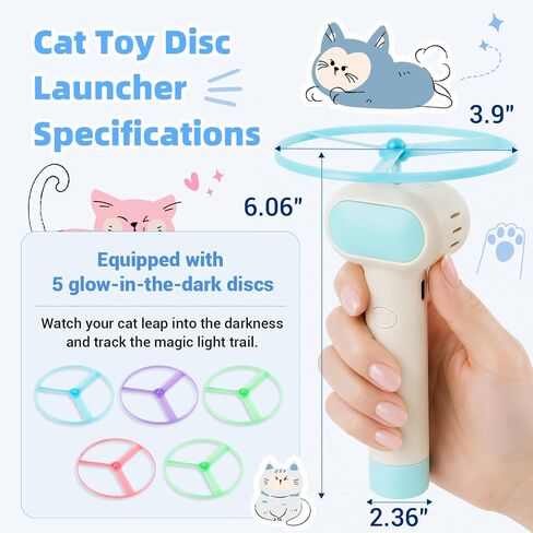 Cat Fetch Toy with Flying Disc Launcher, Rechargeable & Large-capacity in Saudi Arabia