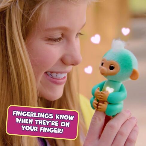 Fingerlings 2023 NEW Interactive Baby Monkey Reacts to Touch – 70+ Sounds & Reactions – Charli (Purple) in Kuwait
