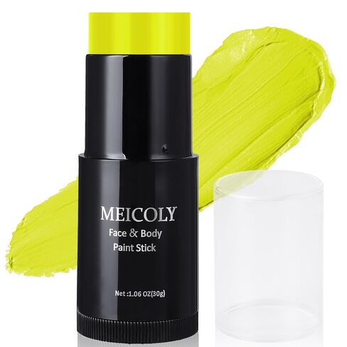 MEICOLY Black Face Paint Stick(1.06 Oz),Grease Waterproof Black Body Paint Stick for Halloween SFX Skull Joker Zombie Vampire Skeleton Goth Spider Cosplay Makeup,Cream Clown Black Stick Clown Makeup in Kuwait