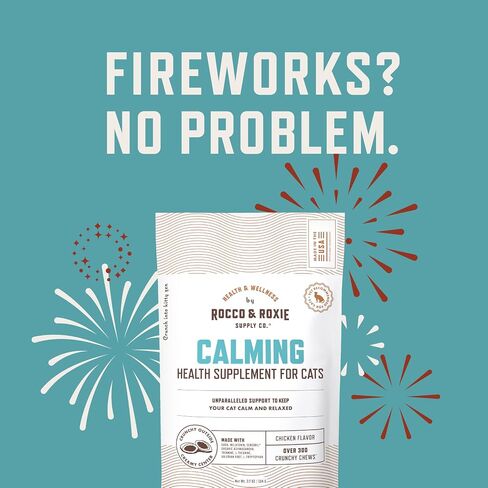 Rocco & Roxie Cat Calming Treats, Melatonin & Ashwagandha, Chews in Kuwait