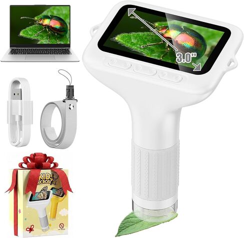 Kids Microscope, 1000X with 3.0" Large IPS Screen (White) in Saudi Arabia