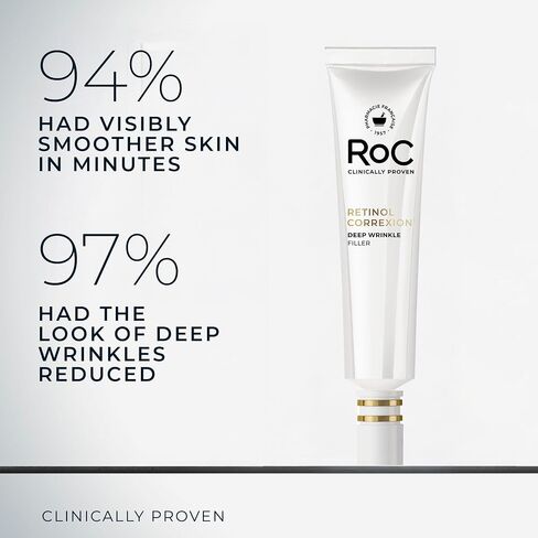 RoC Retinol Correxion Deep Wrinkle Facial Filler with Hyaluronic Acid, Skin Care Treatment for Fine Lines, Dark Spots, Post-Acne Scars, 1 Ounce in Kuwait