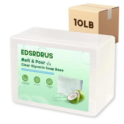 EDSRDRUS 10 lb Clear Glycerin Soap Base, Melt & Pour, Bulk, Unscented in Saudi Arabia