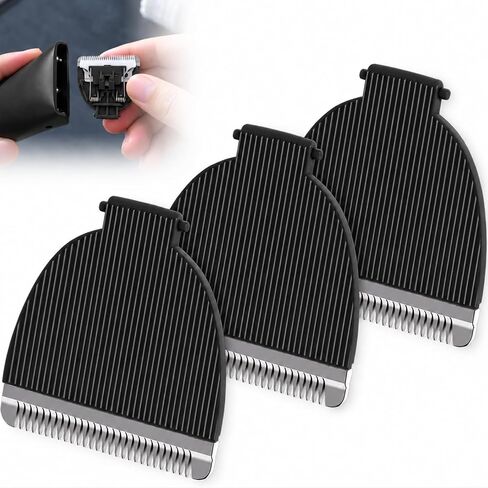 3 Pack Replacement Blades Compatible with Meridian Trimmer, Hygienic Ceramic Replacement Blades Compatible with Meridian Body Trimmer (Onyx & Sage), Black in Saudi Arabia