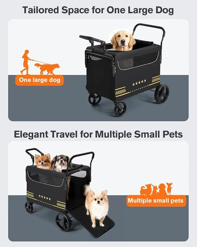 Heavy Duty Pet Stroller for Medium & Large Dogs with Ramp in Kuwait