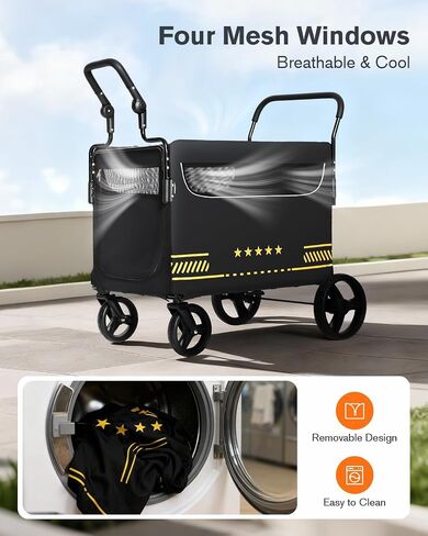 Heavy Duty Pet Stroller for Medium & Large Dogs with Ramp in Kuwait