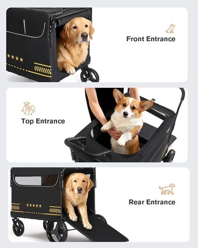Heavy Duty Pet Stroller for Medium & Large Dogs with Ramp in Kuwait