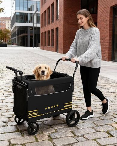 Heavy Duty Pet Stroller for Medium & Large Dogs with Ramp in Kuwait