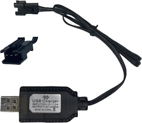 7.4V USB Charger Cable with SM-3PIN Plug Compatible RC Car and Plane for Universal 7.4V Battery USB Charger with Battery Protection [Battery Not Included] in Saudi Arabia