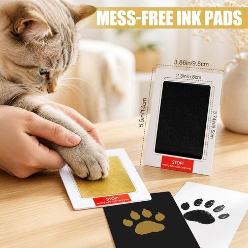 4Pcs Inkless Hand and Footprint Kit Print Kit for Dogs & Cats Gold Black in Saudi Arabia