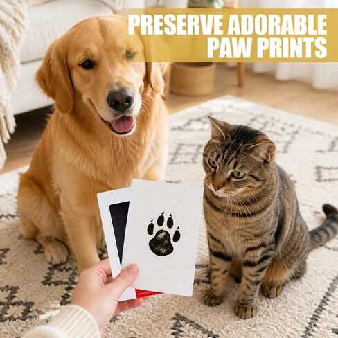 4Pcs Inkless Hand and Footprint Kit Print Kit for Dogs & Cats Gold Black in Saudi Arabia