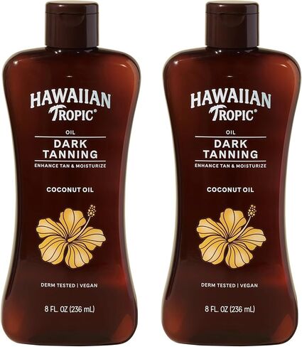 Hawaiian Tropic Dark Tanning Sun Care Moisturizing Oil 8 Ounces, 2 Count (Pack of 1) in Kuwait