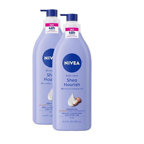 NIVEA Shea Nourish Body Lotion, Dry Skin Lotion with Shea Butter, 16.9 Fl Oz Pump Bottle in Kuwait