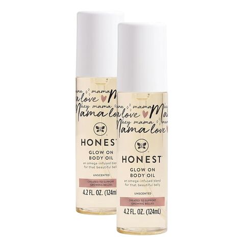 The Honest Company Honest Mama Glow On Body + Belly Oil | Organic, Plant-Based, Hypoallergenic, Omega-Infused | 4.2 fl oz in Kuwait