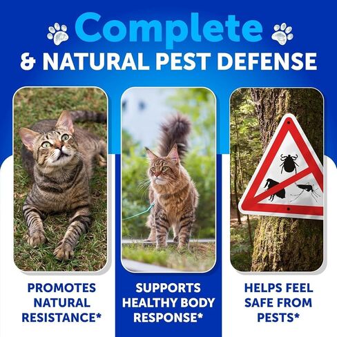 Flea and Tick Prevention for Cats - 135 Chews - Cat Flea & Tick Control in Kuwait