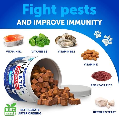 Flea and Tick Prevention for Cats - 135 Chews - Cat Flea & Tick Control in Kuwait