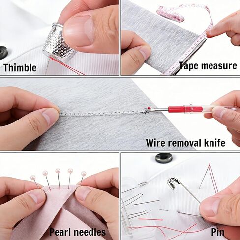 Portable Sewing Kit with 14 Threads & Scissors, Mini Travel Sewing Kit for Beginners & Adults, Emergency Sewing Set for Travelers, Gifts for Grandma Mom Friends, Compact Sewing Accessories (Black) in Kuwait