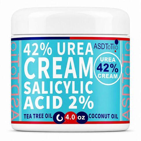 ASDToTio Urea Cream 42% - Premium Urea Foot Cream - With 2% Salicylic Acid, Tea Tree Oil, Shea Butter, Aloe Vera - For Feet, Hands, Heels, Elbows, Knees and More - 4 oz in Kuwait