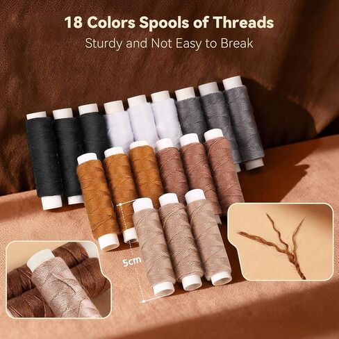 Coquimbo Leather Sewing Kit: 43pcs Needle and Thread Kit with Sewing Awl in Kuwait