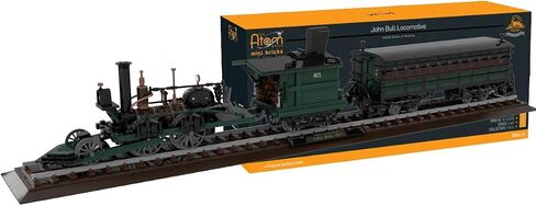 The ATOM Brick John Bull Locomotive Building Set – Historic 1831 Steam Engine Model, Premium Mini-Brick Construction Kit with Hardcover Instruction Book, Detailed Train Collectible for Teens & Adults in Kuwait