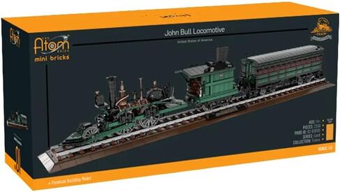 The ATOM Brick John Bull Locomotive Building Set – Historic 1831 Steam Engine Model, Premium Mini-Brick Construction Kit with Hardcover Instruction Book, Detailed Train Collectible for Teens & Adults in Kuwait
