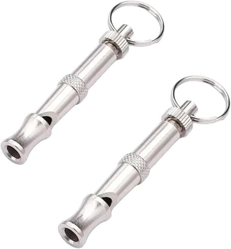 2Pcs Silver Adjustable Ultrasonic Dog Whistle, Portable Dog Training and Behavior Aids, Pet Whistle Supersonic Whistle Dog Whistles for Pet Training, Dog Whistles in Saudi Arabia