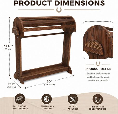 Large Wood Saddle Rack with Curved Top Surface, for Horse Tack Organizers in Kuwait