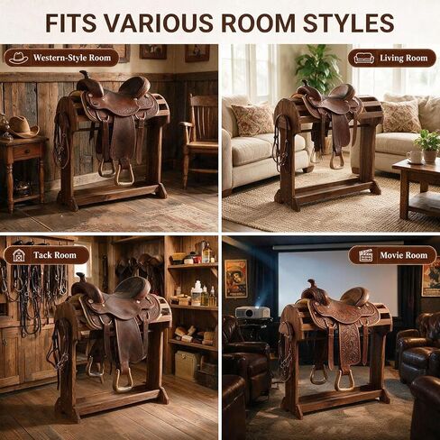 Large Wood Saddle Rack with Curved Top Surface, for Horse Tack Organizers in Kuwait