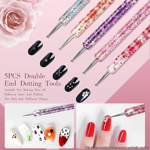 32pcs Nail Art Brushes,Acrylic Nail Brush,Nail Brushes For Nail Art,Nail Art Dotting Tool Set,Nail Art Tool Set,Nail Art Liner Brush,Nail Dust Brush,Nail Drawing Pens For Beginners And Salon Home Use in Kuwait