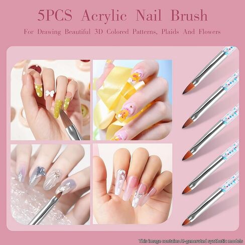 32pcs Nail Art Brushes,Acrylic Nail Brush,Nail Brushes For Nail Art,Nail Art Dotting Tool Set,Nail Art Tool Set,Nail Art Liner Brush,Nail Dust Brush,Nail Drawing Pens For Beginners And Salon Home Use in Kuwait
