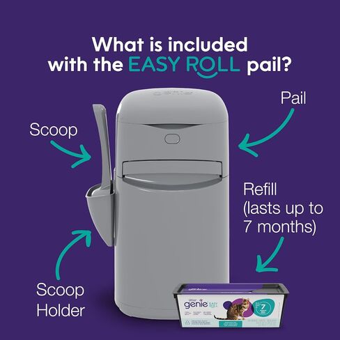 Litter Genie Easy Roll Cat Litter Disposal Pail | Odor Control, Refill Bags & Scoop in Saudi Arabia