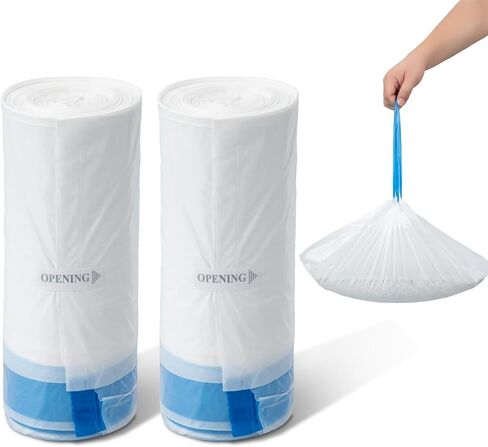ELS PET 40 Count Small Cat Litter Box Liners, Heavy-Duty Drawstring Waste Bags Compatible with G1 E2 Orbitie Models, Pre-Perforated Roll, 21.6"×11" Extra Thick HDPE Tear-Resistant in Kuwait
