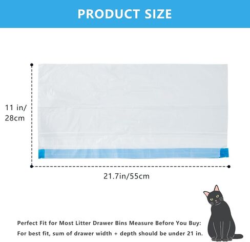 ELS PET 40 Count Small Cat Litter Box Liners, Heavy-Duty Drawstring Waste Bags Compatible with G1 E2 Orbitie Models, Pre-Perforated Roll, 21.6"×11" Extra Thick HDPE Tear-Resistant in Kuwait